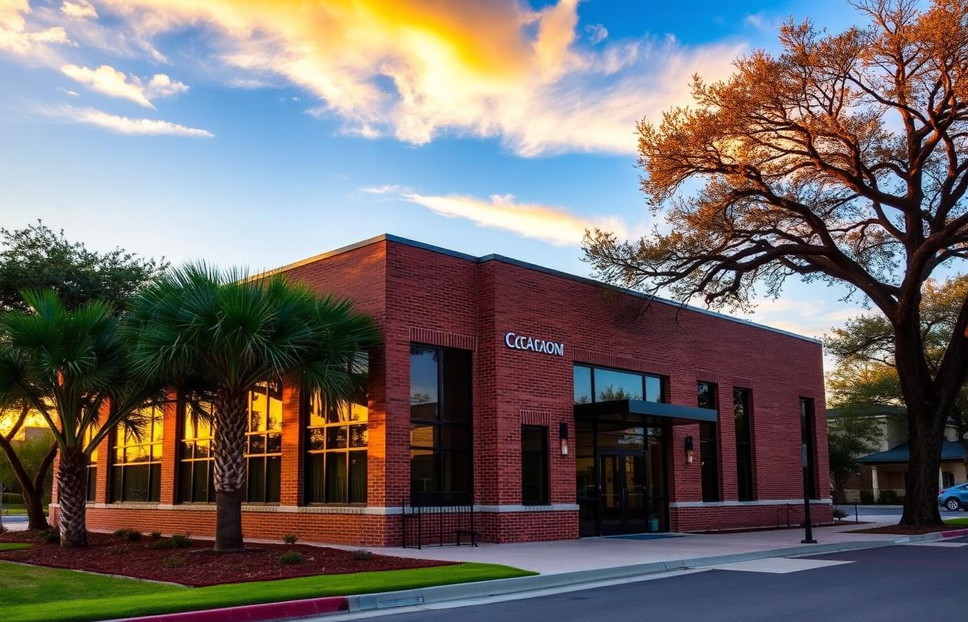 Our office building in Georgetown, Texas at golden hour